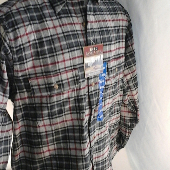 MOOSE CREEK Long Sleeve Flannel Check Shirt, Men's Size L cotton navy blue type Vintage Second Hand